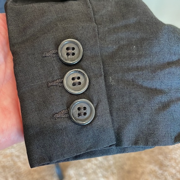 Club Monaco Single Button Black Wool Mohair Blend Minimalist Blazer Jacket Sz 6 - Picture 7 of 14